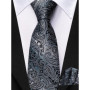 Hi-Tie Boy Silk Tie For Children Navy Blue Plaid Luxury Designer Handky Child Necktie 120CM Long 6CM Wide Fashion Student Tie