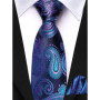 Hi-Tie Boy Silk Tie For Children Navy Blue Plaid Luxury Designer Handky Child Necktie 120CM Long 6CM Wide Fashion Student Tie