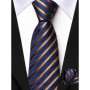 Hi-Tie Boy Silk Tie For Children Navy Blue Plaid Luxury Designer Handky Child Necktie 120CM Long 6CM Wide Fashion Student Tie
