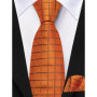 Hi-Tie Boy Silk Tie For Children Navy Blue Plaid Luxury Designer Handky Child Necktie 120CM Long 6CM Wide Fashion Student Tie