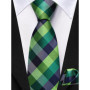 Hi-Tie Boy Silk Tie For Children Navy Blue Plaid Luxury Designer Handky Child Necktie 120CM Long 6CM Wide Fashion Student Tie