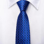 Hi-Tie Boy Silk Tie For Children Navy Blue Plaid Luxury Designer Handky Child Necktie 120CM Long 6CM Wide Fashion Student Tie