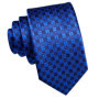Hi-Tie Boy Silk Tie For Children Navy Blue Plaid Luxury Designer Handky Child Necktie 120CM Long 6CM Wide Fashion Student Tie
