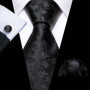 Mens Wedding Tie Brown Floral Silk Tie Hanky Set Barry.Wang Jacquard Woven Fashion Designer 9cm Neck Tie For Men Party FA-5507