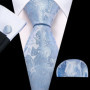 Mens Wedding Tie Brown Floral Silk Tie Hanky Set Barry.Wang Jacquard Woven Fashion Designer 9cm Neck Tie For Men Party FA-5507