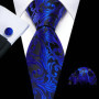 Mens Wedding Tie Brown Floral Silk Tie Hanky Set Barry.Wang Jacquard Woven Fashion Designer 9cm Neck Tie For Men Party FA-5507