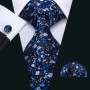 Mens Wedding Tie Brown Floral Silk Tie Hanky Set Barry.Wang Jacquard Woven Fashion Designer 9cm Neck Tie For Men Party FA-5507