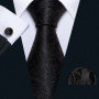 Mens Wedding Tie Brown Floral Silk Tie Hanky Set Barry.Wang Jacquard Woven Fashion Designer 9cm Neck Tie For Men Party FA-5507