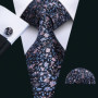 Mens Wedding Tie Brown Floral Silk Tie Hanky Set Barry.Wang Jacquard Woven Fashion Designer 9cm Neck Tie For Men Party FA-5507