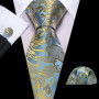 Mens Wedding Tie Brown Floral Silk Tie Hanky Set Barry.Wang Jacquard Woven Fashion Designer 9cm Neck Tie For Men Party FA-5507