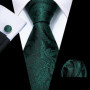Mens Wedding Tie Brown Floral Silk Tie Hanky Set Barry.Wang Jacquard Woven Fashion Designer 9cm Neck Tie For Men Party FA-5507