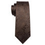 Mens Wedding Tie Brown Floral Silk Tie Hanky Set Barry.Wang Jacquard Woven Fashion Designer 9cm Neck Tie For Men Party FA-5507