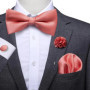 Hi-Tie Luxury Gold Silk Bow Ties for Men Fashion Men's Yellow Bowtie Handkerchief Cufflinks Brooch Set butterfly Wedding Set