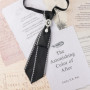 Hand Made Green Ribbon Tie Crystal Rhinestone Pearl Men Shirts British Girl Boys Neck Ties School Uniform Black Women Necktie