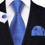Navy Royal Sky Blue Men Tie Hanky Cufflinks Set Jacquard Cyan Teal Turquoise Necktie for Male Wedding Business