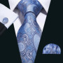 Navy Royal Sky Blue Men Tie Hanky Cufflinks Set Jacquard Cyan Teal Turquoise Necktie for Male Wedding Business