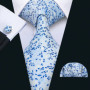 Navy Royal Sky Blue Men Tie Hanky Cufflinks Set Jacquard Cyan Teal Turquoise Necktie for Male Wedding Business