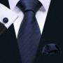 Navy Royal Sky Blue Men Tie Hanky Cufflinks Set Jacquard Cyan Teal Turquoise Necktie for Male Wedding Business