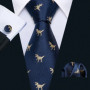 Navy Royal Sky Blue Men Tie Hanky Cufflinks Set Jacquard Cyan Teal Turquoise Necktie for Male Wedding Business