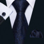 Navy Royal Sky Blue Men Tie Hanky Cufflinks Set Jacquard Cyan Teal Turquoise Necktie for Male Wedding Business