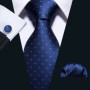 Navy Royal Sky Blue Men Tie Hanky Cufflinks Set Jacquard Cyan Teal Turquoise Necktie for Male Wedding Business