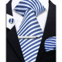 Elegant Ties For Men Paisley Striped Men Luxury Necktie Set Handchief Cufflinks 3 Pcs For mens Business Wedding Suit Accessories