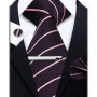Elegant Ties For Men Paisley Striped Men Luxury Necktie Set Handchief Cufflinks 3 Pcs For mens Business Wedding Suit Accessories