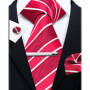 Elegant Ties For Men Paisley Striped Men Luxury Necktie Set Handchief Cufflinks 3 Pcs For mens Business Wedding Suit Accessories