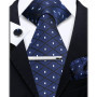 Elegant Ties For Men Paisley Striped Men Luxury Necktie Set Handchief Cufflinks 3 Pcs For mens Business Wedding Suit Accessories