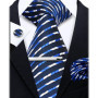 Elegant Ties For Men Paisley Striped Men Luxury Necktie Set Handchief Cufflinks 3 Pcs For mens Business Wedding Suit Accessories