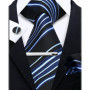 Elegant Ties For Men Paisley Striped Men Luxury Necktie Set Handchief Cufflinks 3 Pcs For mens Business Wedding Suit Accessories