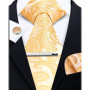 Elegant Ties For Men Paisley Striped Men Luxury Necktie Set Handchief Cufflinks 3 Pcs For mens Business Wedding Suit Accessories
