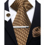 Elegant Ties For Men Paisley Striped Men Luxury Necktie Set Handchief Cufflinks 3 Pcs For mens Business Wedding Suit Accessories