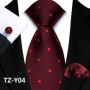 Mens Silk Tie Set Classic Paisley Necktie Handkerchief Cufflinks Set Stripe Floral Tie for Men Formal Business Wedding Party