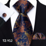 Mens Silk Tie Set Classic Paisley Necktie Handkerchief Cufflinks Set Stripe Floral Tie for Men Formal Business Wedding Party