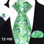Mens Silk Tie Set Classic Paisley Necktie Handkerchief Cufflinks Set Stripe Floral Tie for Men Formal Business Wedding Party