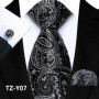Mens Silk Tie Set Classic Paisley Necktie Handkerchief Cufflinks Set Stripe Floral Tie for Men Formal Business Wedding Party