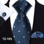 Mens Silk Tie Set Classic Paisley Necktie Handkerchief Cufflinks Set Stripe Floral Tie for Men Formal Business Wedding Party