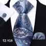Mens Silk Tie Set Classic Paisley Necktie Handkerchief Cufflinks Set Stripe Floral Tie for Men Formal Business Wedding Party