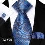 Mens Silk Tie Set Classic Paisley Necktie Handkerchief Cufflinks Set Stripe Floral Tie for Men Formal Business Wedding Party