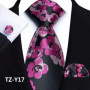 Mens Silk Tie Set Classic Paisley Necktie Handkerchief Cufflinks Set Stripe Floral Tie for Men Formal Business Wedding Party