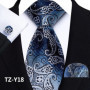 Mens Silk Tie Set Classic Paisley Necktie Handkerchief Cufflinks Set Stripe Floral Tie for Men Formal Business Wedding Party