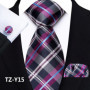 Mens Silk Tie Set Classic Paisley Necktie Handkerchief Cufflinks Set Stripe Floral Tie for Men Formal Business Wedding Party