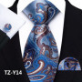Mens Silk Tie Set Classic Paisley Necktie Handkerchief Cufflinks Set Stripe Floral Tie for Men Formal Business Wedding Party