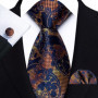 Mens Silk Tie Set Classic Paisley Necktie Handkerchief Cufflinks Set Stripe Floral Tie for Men Formal Business Wedding Party