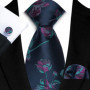 Mens Silk Tie Set Classic Paisley Necktie Handkerchief Cufflinks Set Stripe Floral Tie for Men Formal Business Wedding Party