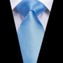 Hi-Tie Mens Gift Tie Set Blue Solid Striped Silk Wedding Tie For Men Fashion Design Quality Tie Hanky Cufflink Set Dropshipping