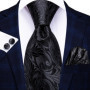 Hi-Tie 8.5cm Business Black Solid Paisley Men's Tie Neck Strip Ties for Men Formal Luxury Wedding Party Suit Neckties Gravatas
