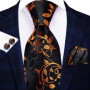Hi-Tie 8.5cm Business Black Solid Paisley Men's Tie Neck Strip Ties for Men Formal Luxury Wedding Party Suit Neckties Gravatas
