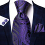 Hi-Tie 8.5cm Business Black Solid Paisley Men's Tie Neck Strip Ties for Men Formal Luxury Wedding Party Suit Neckties Gravatas